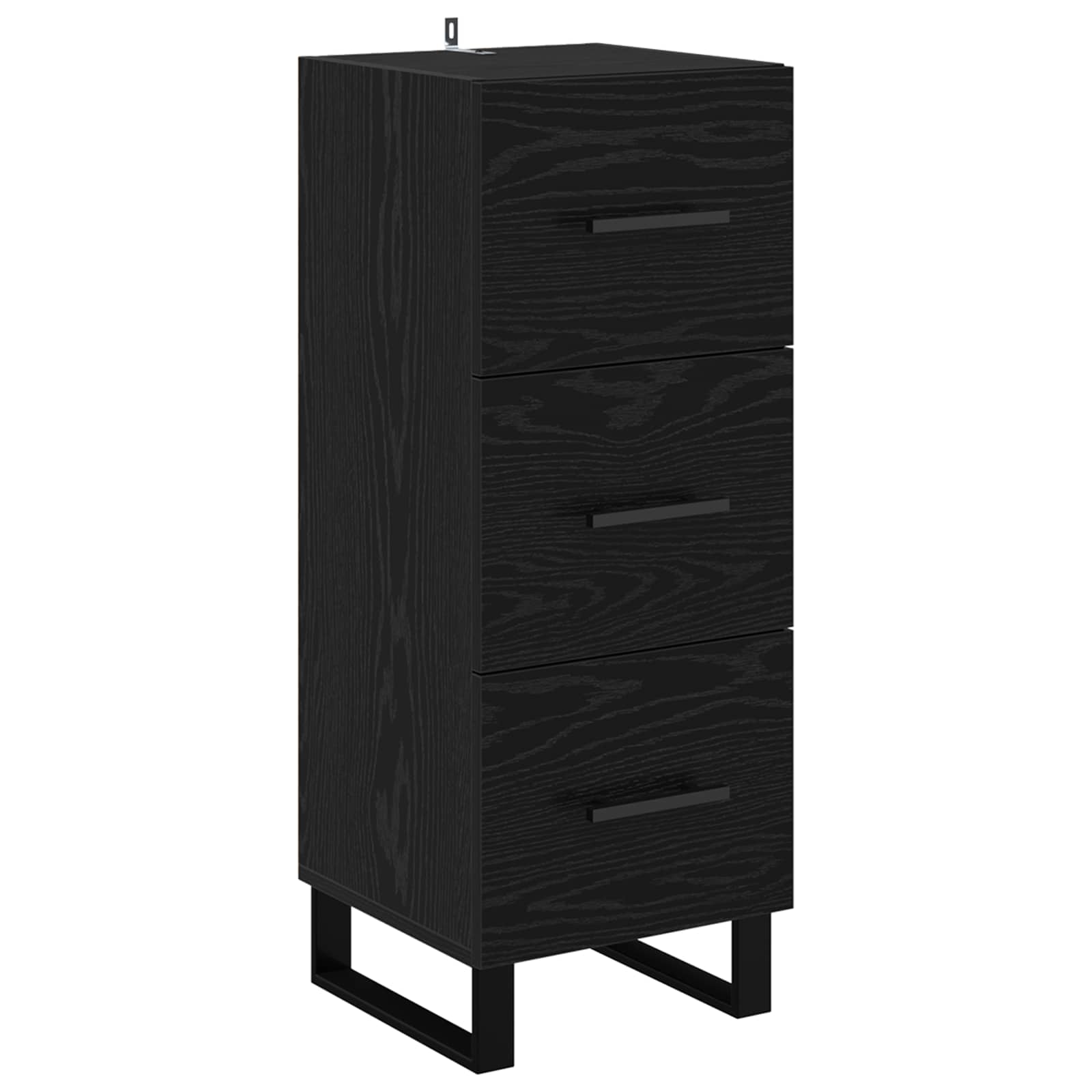 vidaXL Sideboard Black Oak 34.5 x 34 x 90 cm Engineered Wood and Iron 2