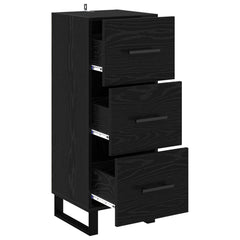 vidaXL Sideboard Black Oak 34.5 x 34 x 90 cm Engineered Wood and Iron 5