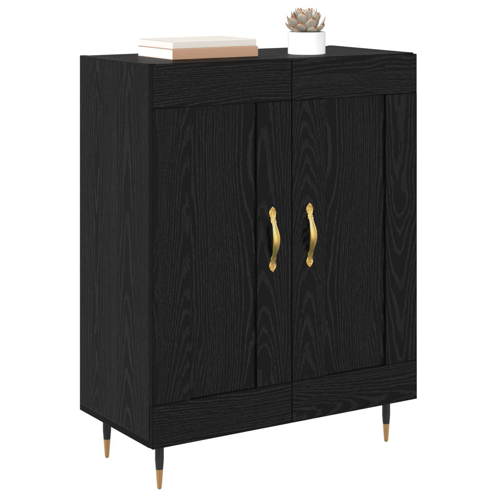 vidaXL Sideboard Black Oak 69.5 x 34 x 90 cm Engineered Wood 3
