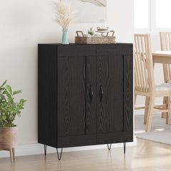 vidaXL Sideboard Black Oak 69.5 x 34 x 90 cm Engineered Wood and Iron 1