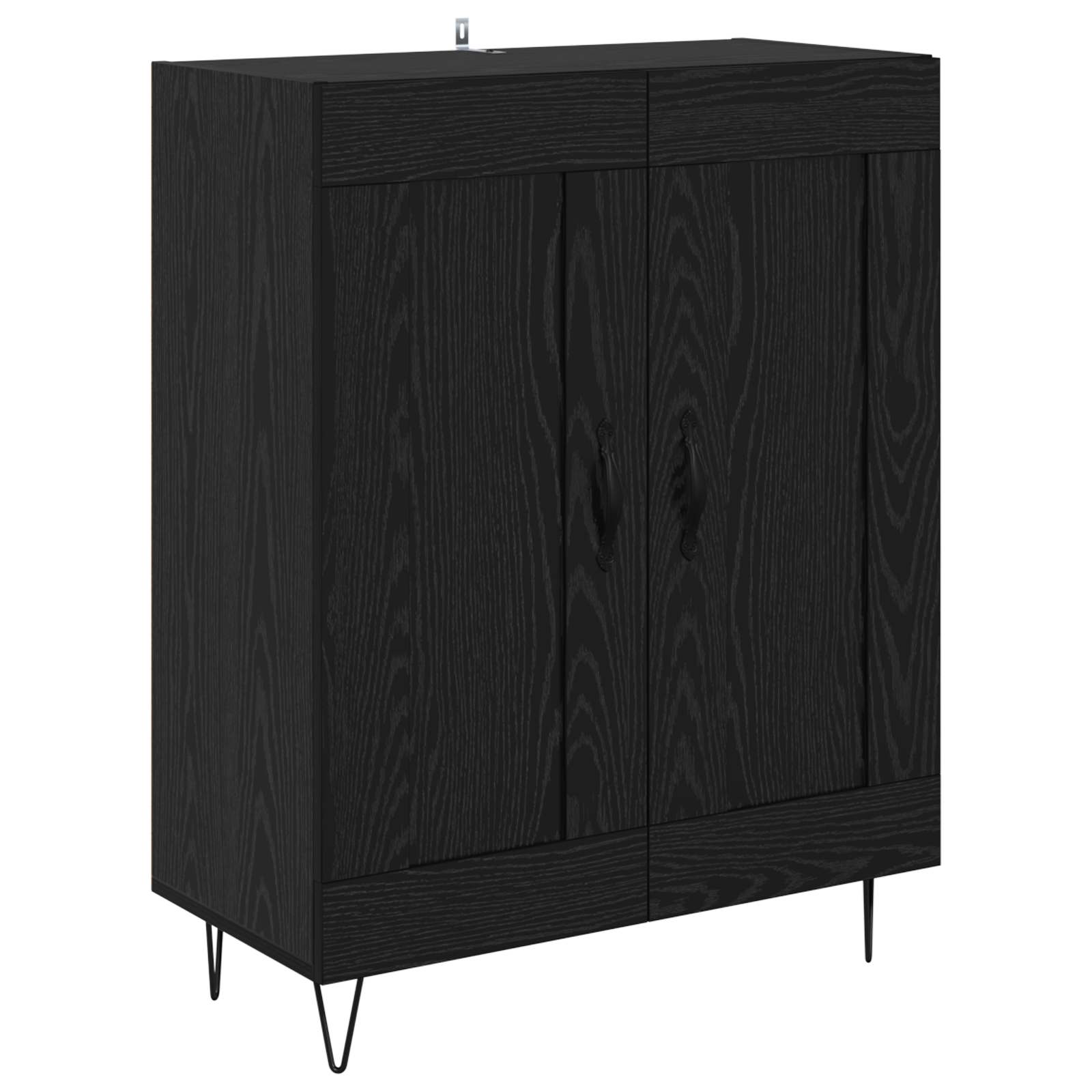 vidaXL Sideboard Black Oak 69.5 x 34 x 90 cm Engineered Wood and Iron 2