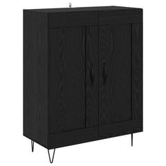 vidaXL Sideboard Black Oak 69.5 x 34 x 90 cm Engineered Wood and Iron 2
