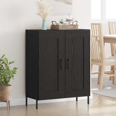 vidaXL Sideboard Black Oak 69.5 x 34 x 90 cm Engineered Wood and Iron 1