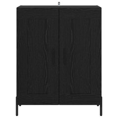vidaXL Sideboard Black Oak 69.5 x 34 x 90 cm Engineered Wood and Iron 6
