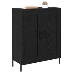 vidaXL Sideboard Black Oak 69.5 x 34 x 90 cm Engineered Wood and Iron 3
