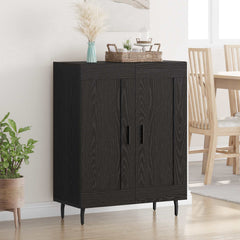 vidaXL Sideboard Black Oak 69.5 x 34 x 90 cm Engineered Wood and Iron 1