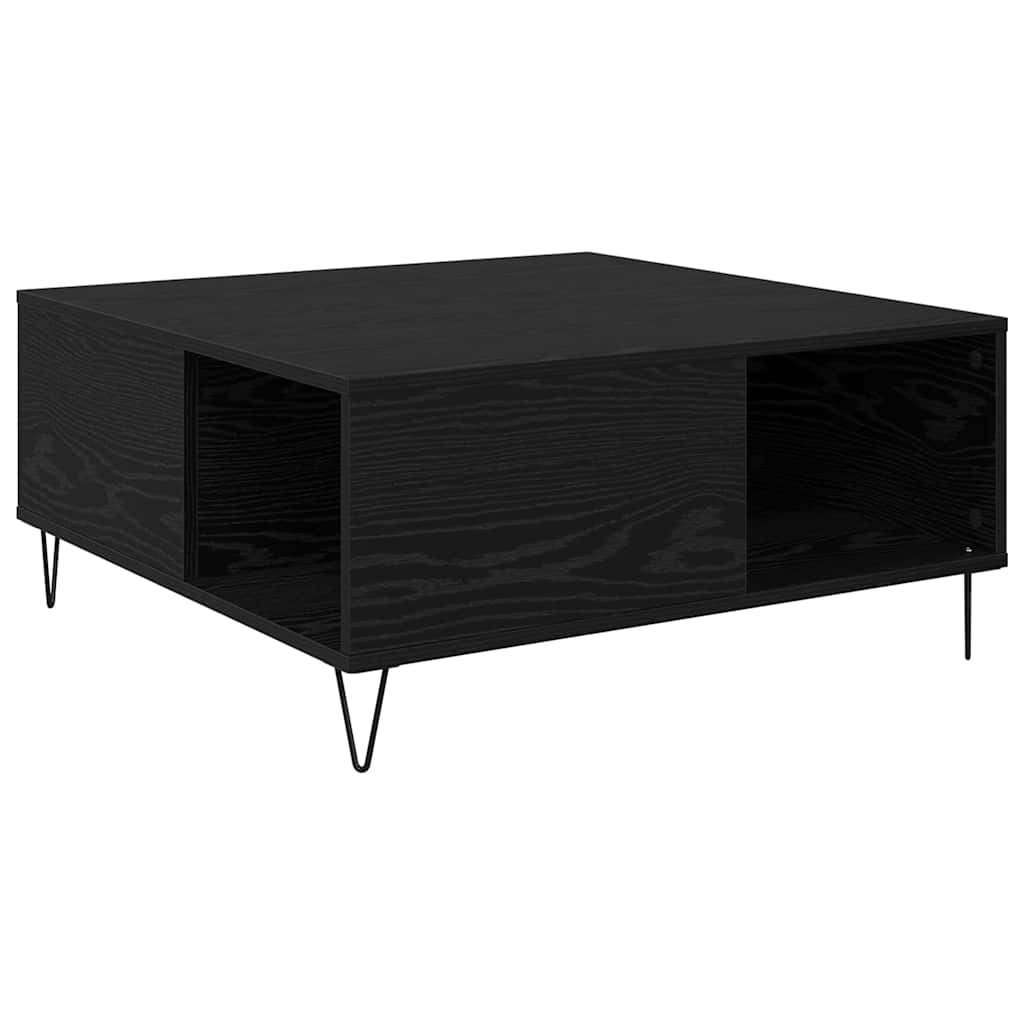 vidaXL Coffee Table Black Oak 80 x 80 x 36.5 cm Engineered Wood 2