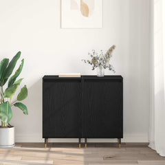 vidaXL Sideboard 2 pcs Black Oak 40 x 35 x 70 cm 4