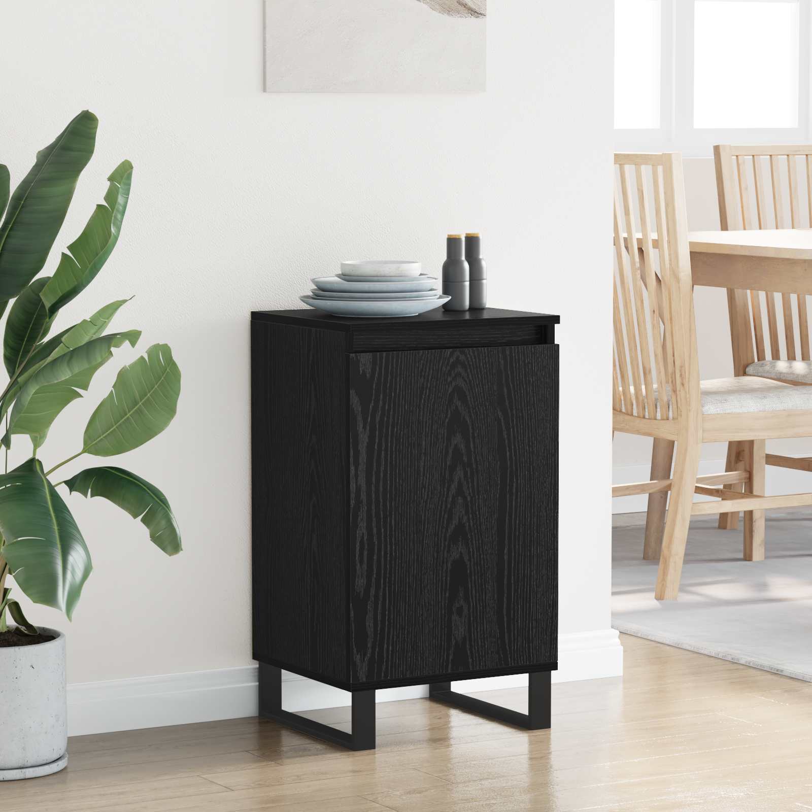 vidaXL Sideboard Black Oak 40 x 35 x 70 cm Engineered Wood 4