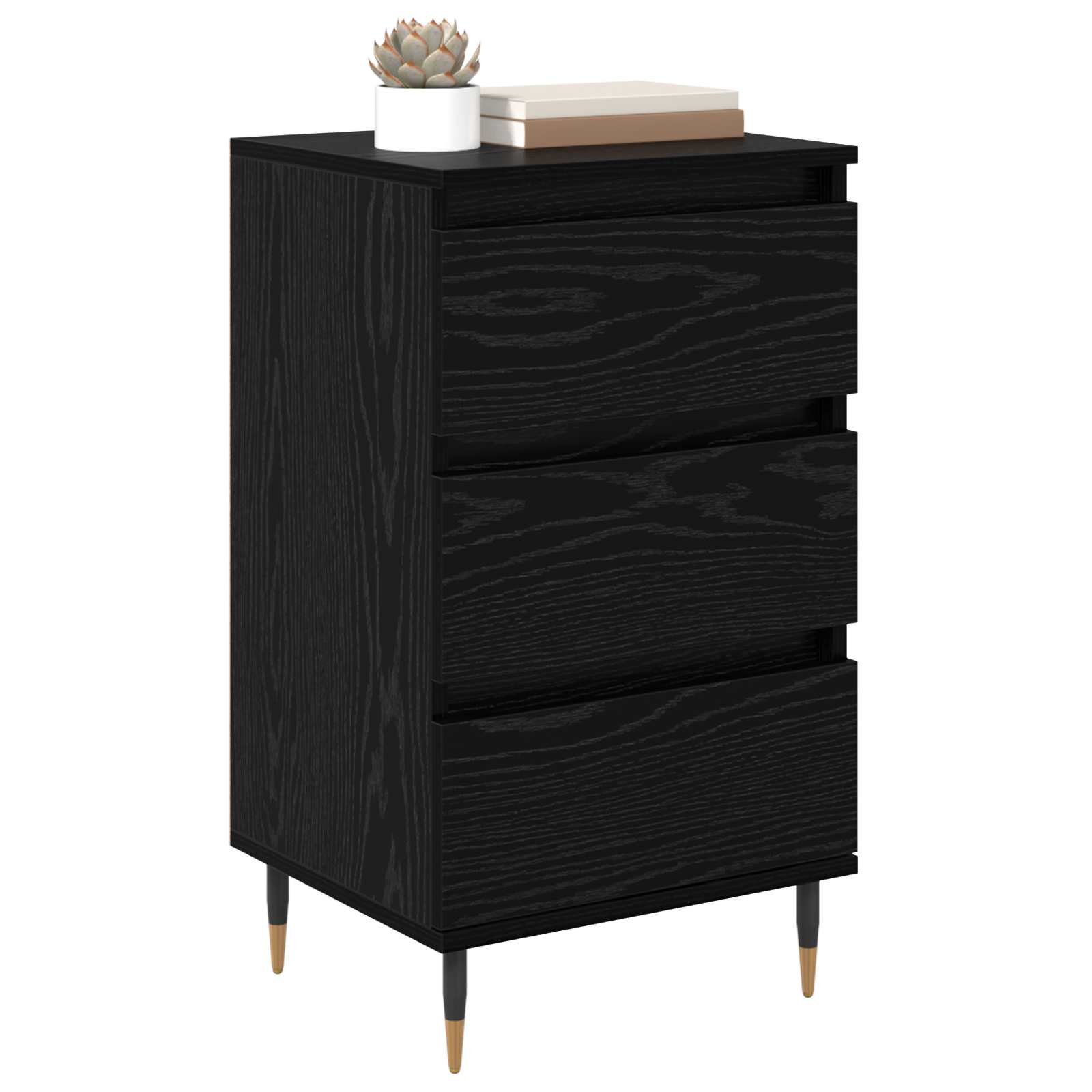 vidaXL Sideboard Black oak 35 x 40 x 70 cm Engineered Wood 3