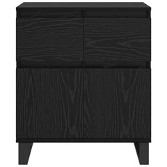 vidaXL Sideboard Black Oak 60 x 35 x 70 cm Engineered Wood and Iron 6