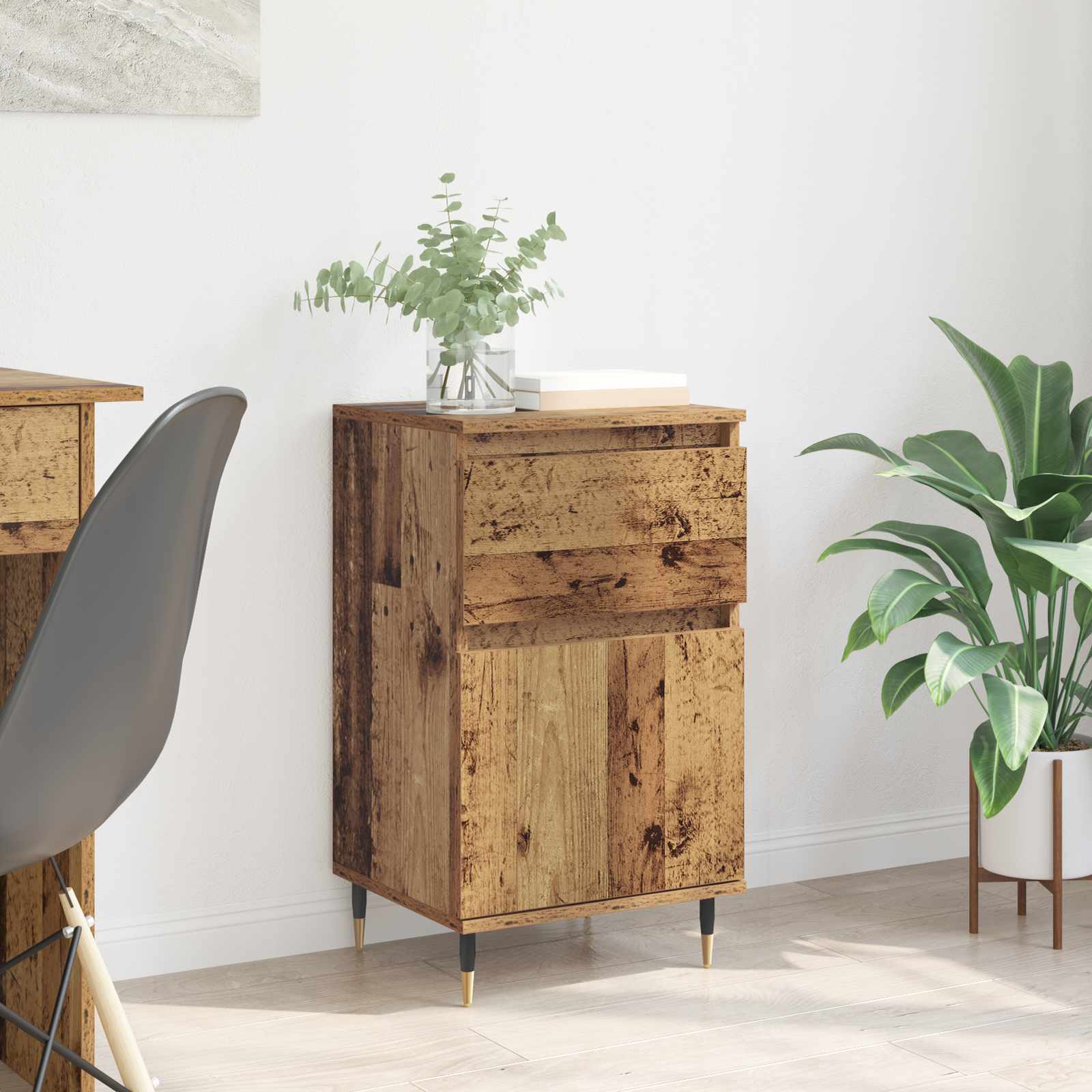 vidaXL Sideboard Old Wood 40 x 35 x 70 cm Engineered Wood and Iron 1