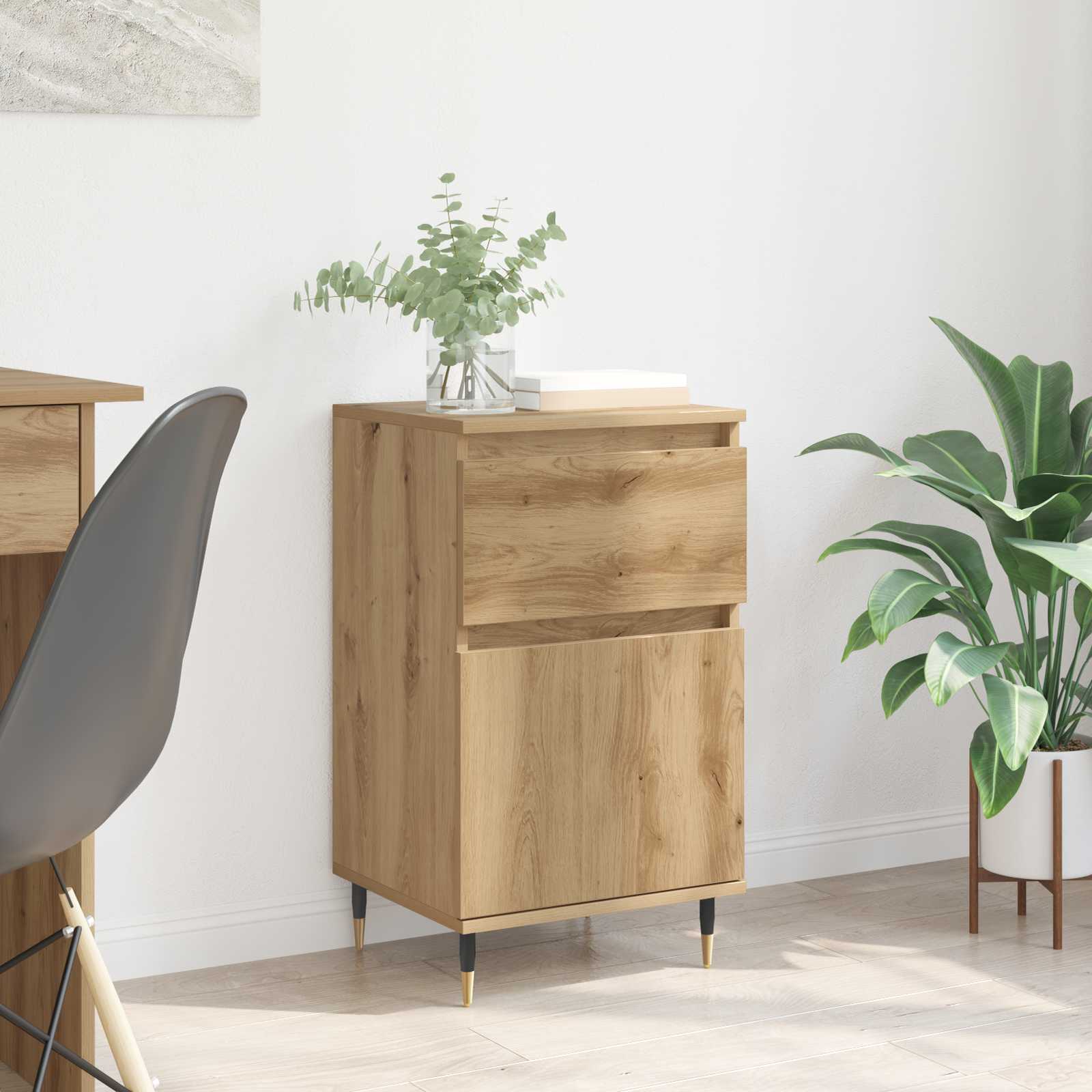 vidaXL Sideboard Artisan Oak 40 x 35 x 70 cm Engineered Wood and Iron 1