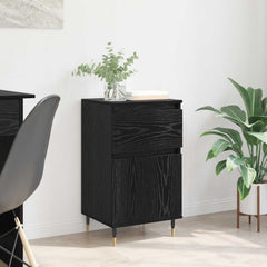 vidaXL Sideboard Black Oak 40 x 35 x 70 cm Engineered Wood and Iron 1