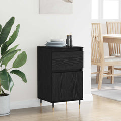 vidaXL Sideboard Black Oak 40 x 35 x 70 cm Engineered Wood and Iron 4
