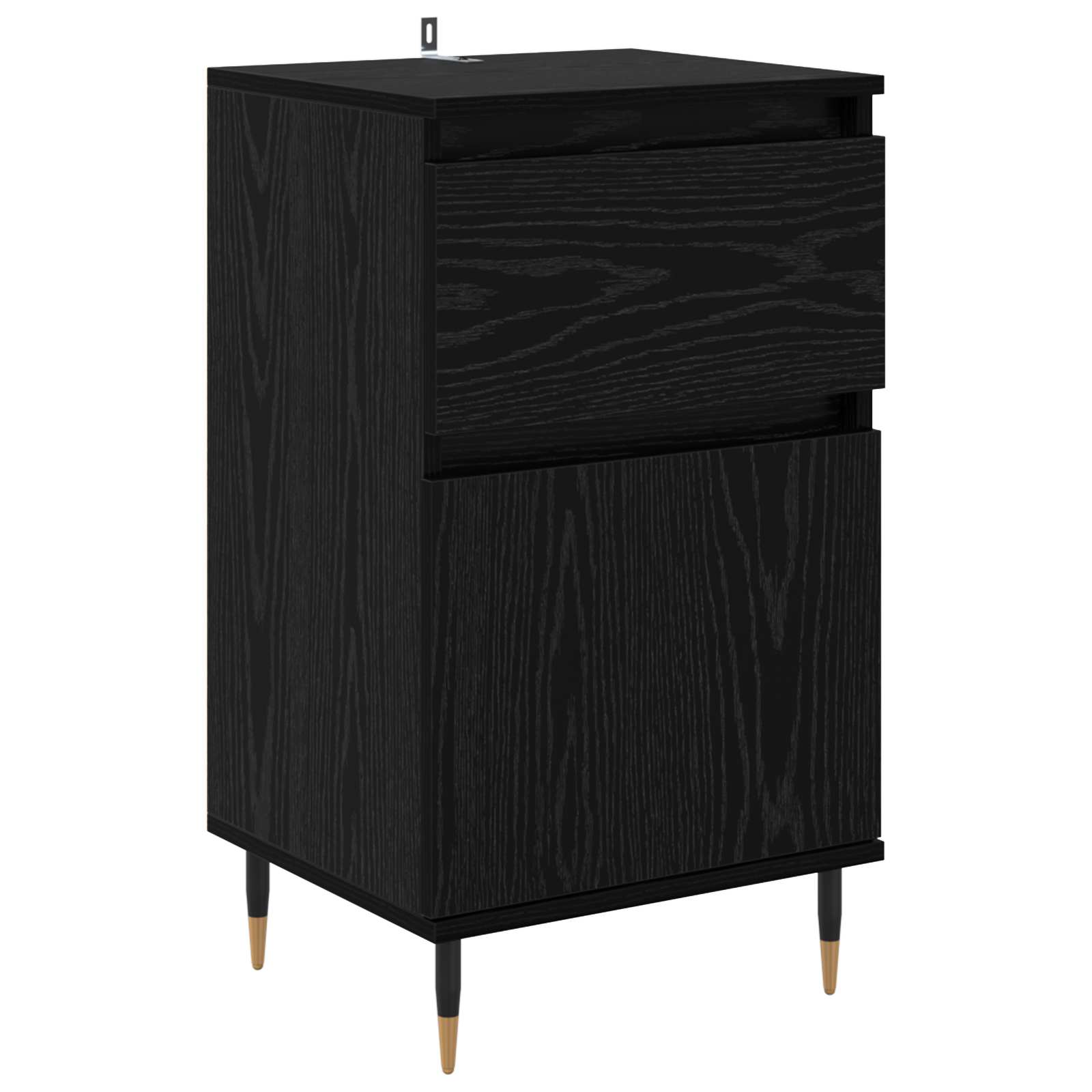 vidaXL Sideboard Black Oak 40 x 35 x 70 cm Engineered Wood and Iron 2