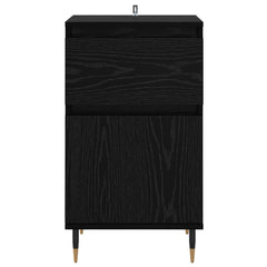 vidaXL Sideboard Black Oak 40 x 35 x 70 cm Engineered Wood and Iron 6