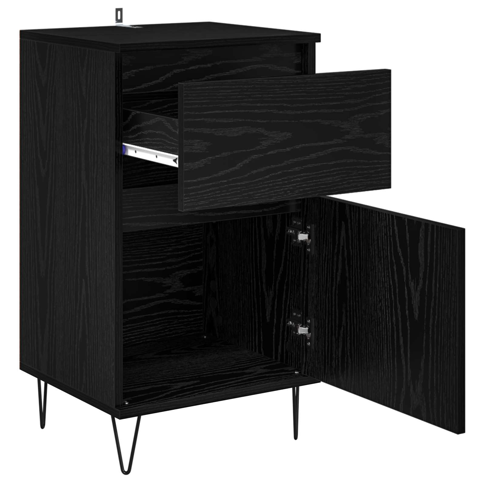 vidaXL Sideboard Black oak 35 x 40 x 70 cm Engineered Wood 5