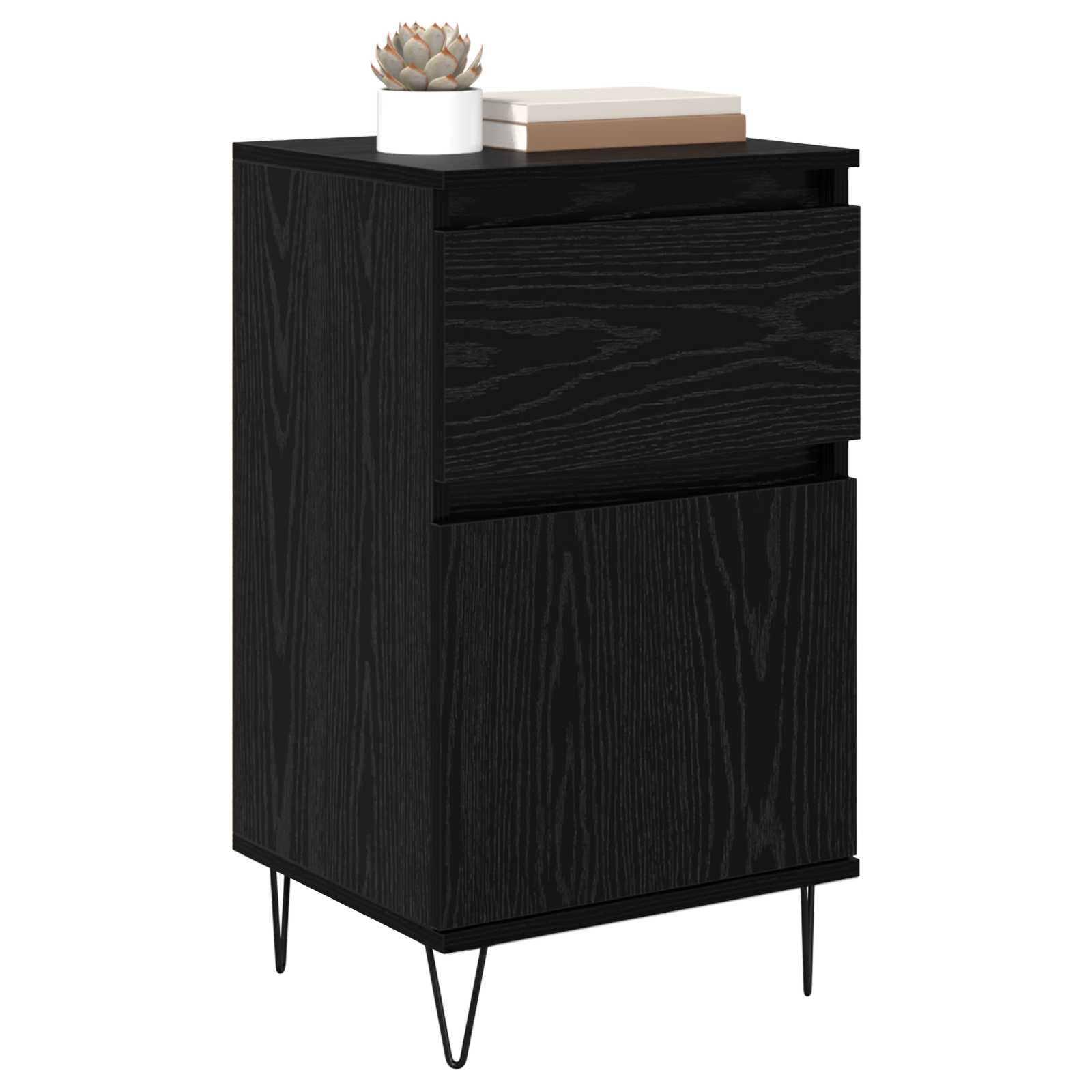 vidaXL Sideboard Black oak 35 x 40 x 70 cm Engineered Wood 3