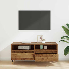 vidaXL TV Cabinet with Drawer Old Wood 100 x 34.5 x 44.5 cm 4