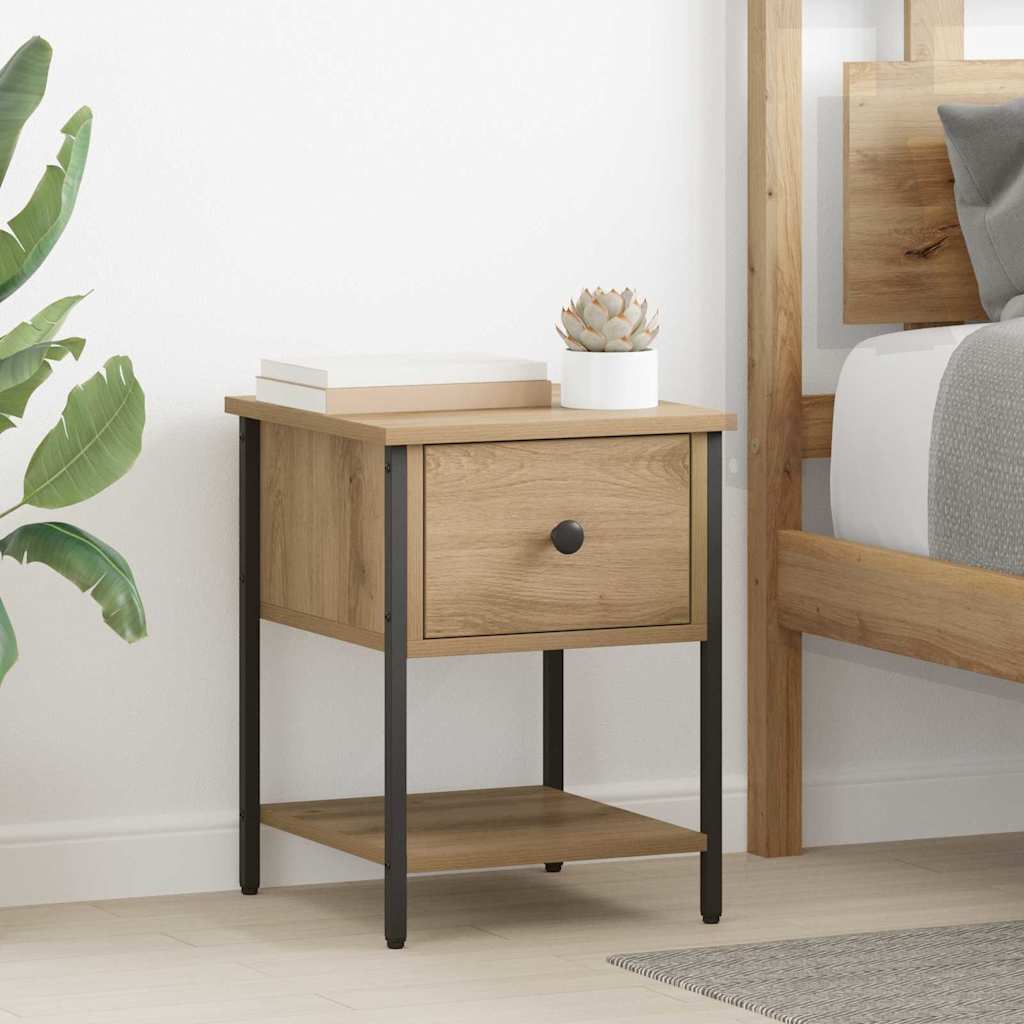 vidaXL Bedside Table Artisan Oak 34 x 35.5 x 45 cm Engineered Wood 1