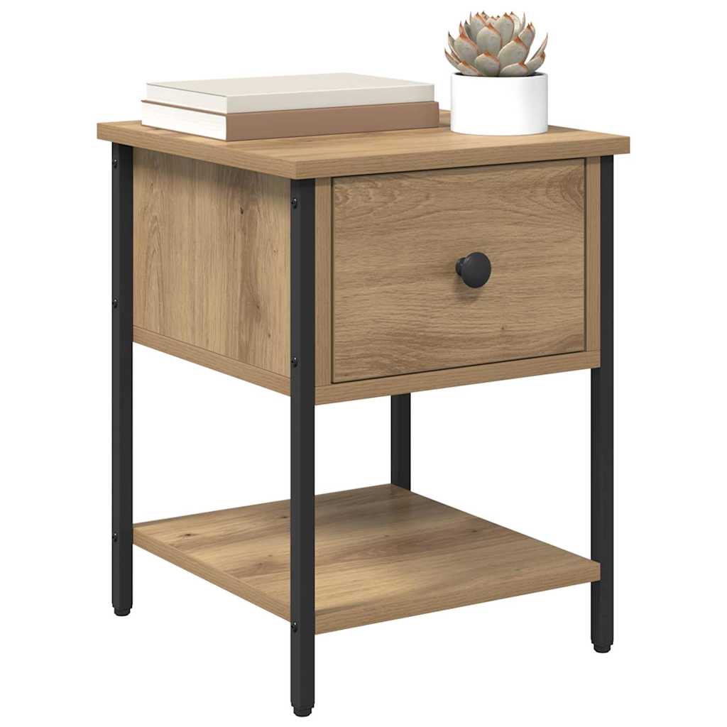 vidaXL Bedside Table Artisan Oak 34 x 35.5 x 45 cm Engineered Wood 3