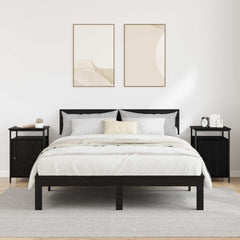 vidaXL Bedside Cabinet 2 pcs Black Oak 40 x 42 x 60cm Engineered Wood 4