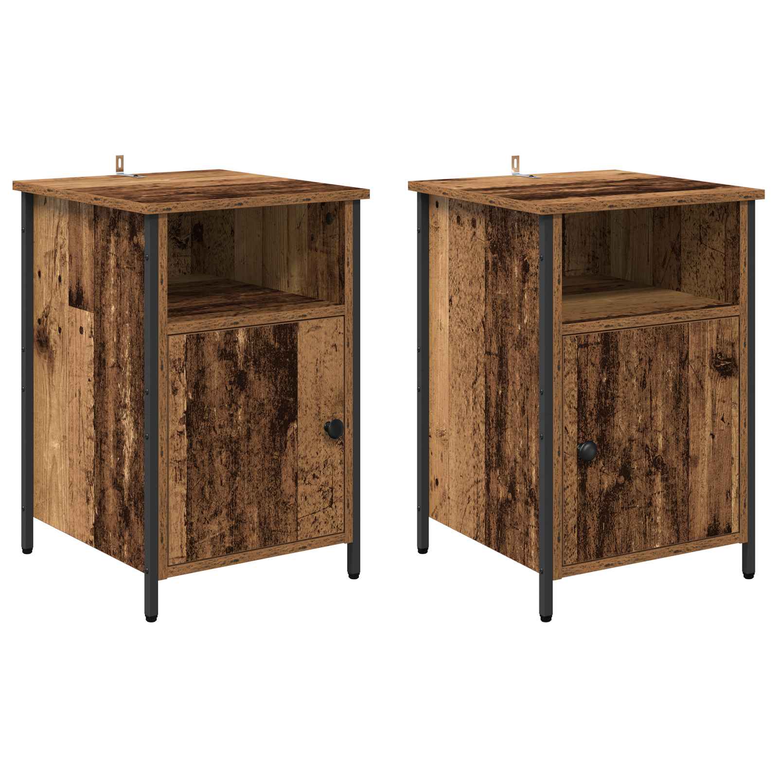 vidaXL Bedside Cabinet 2 pcs Old Wood 40 x 42 x 60 cm Engineered Wood 2