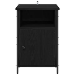 vidaXL Bedside Cabinet Black Oak 40 x 42 x 60 cm Engineered Wood 6