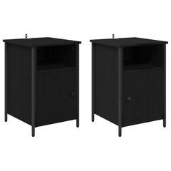 vidaXL Bedside Cabinet 2 pcs Black Oak 40 x 42 x 60 cm Engineered Wood 2