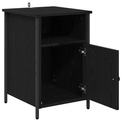 vidaXL Bedside Cabinet 2 pcs Black Oak 40 x 42 x 60 cm Engineered Wood 5