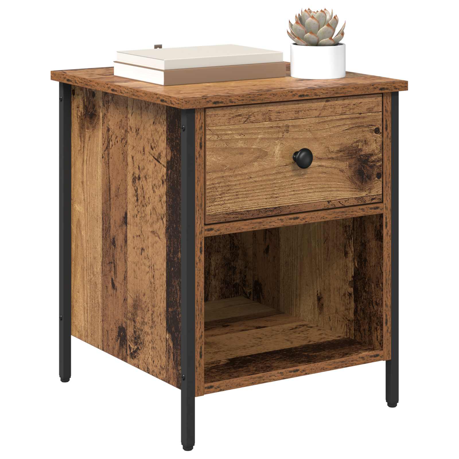 vidaXL Bedside Cabinet Old Wood 40 x 42 x 50 cm Engineered Wood 3