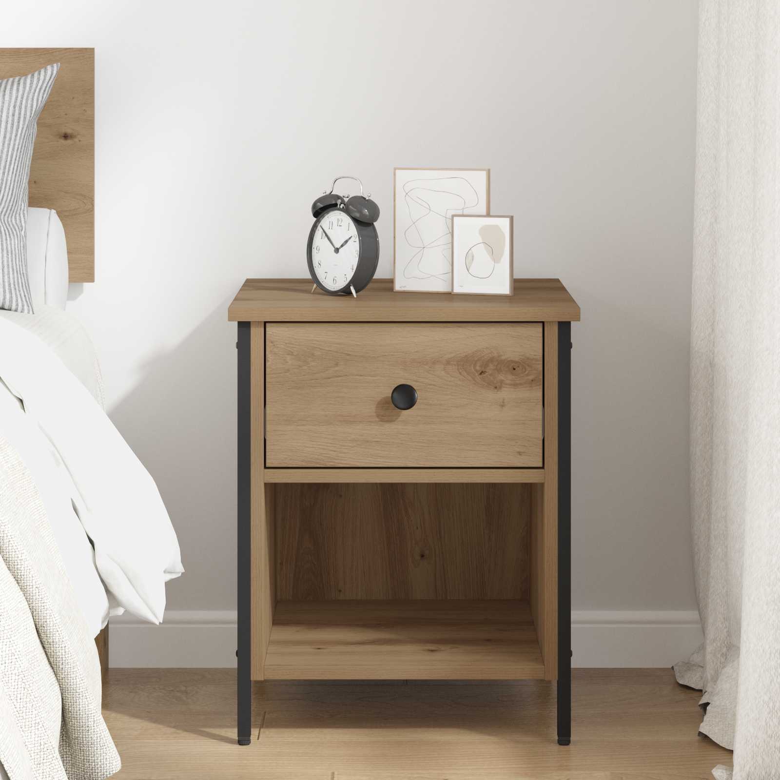 vidaXL Bedside Cabinet Artisan Oak 40 x 42 x 50 cm Engineered Wood 4