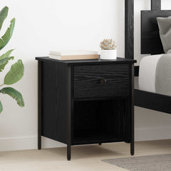vidaXL Bedside Cabinet Black Oak 40 x 42 x 50 cm Engineered Wood 1