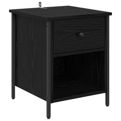 vidaXL Bedside Cabinet Black Oak 40 x 42 x 50 cm Engineered Wood 2