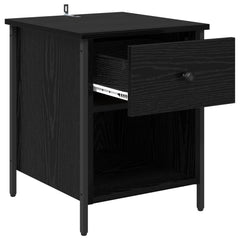 vidaXL Bedside Cabinet Black Oak 40 x 42 x 50 cm Engineered Wood 5