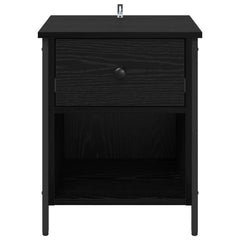 vidaXL Bedside Cabinet Black Oak 40 x 42 x 50 cm Engineered Wood 6
