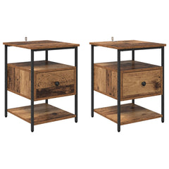 vidaXL Bedside Cabinet 2 pcs Old Wood 40 x 42 x 56 cm Engineered Wood 2