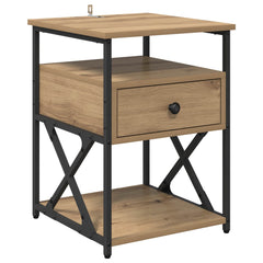 vidaXL Bedside Cabinet Artisan Oak 40 x 42 x 55 cm Engineered Wood 2