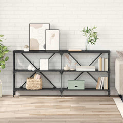 vidaXL Console Table Black Oak 160 x 30 x 75 cm Engineered Wood 1