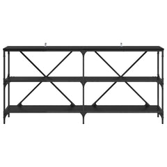 vidaXL Console Table Black Oak 160 x 30 x 75 cm Engineered Wood 5