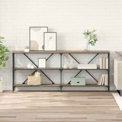 Console Table 180x30x75 cm Engineered Wood and Iron Artisan oak