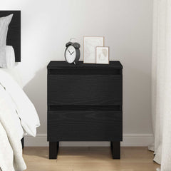 vidaXL Bedside Cabinet Black Oak 40 x 35 x 50 cm Engineered Wood 4