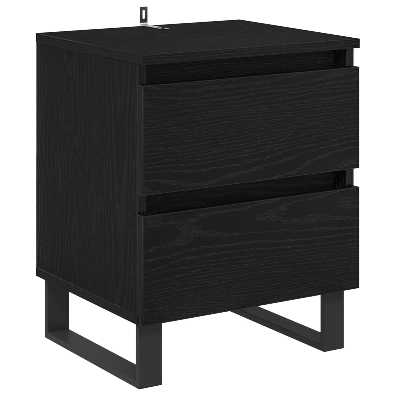 vidaXL Bedside Cabinet Black Oak 40 x 35 x 50 cm Engineered Wood 2