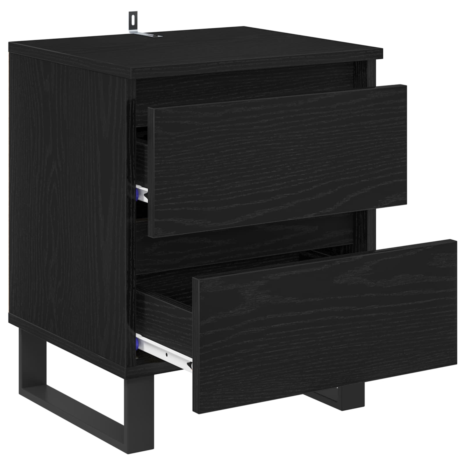 vidaXL Bedside Cabinet Black Oak 40 x 35 x 50 cm Engineered Wood 5