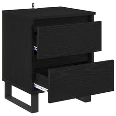 vidaXL Bedside Cabinet Black Oak 40 x 35 x 50 cm Engineered Wood 5