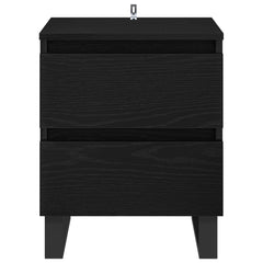 vidaXL Bedside Cabinet Black Oak 40 x 35 x 50 cm Engineered Wood 6