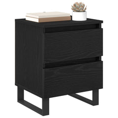 vidaXL Bedside Cabinet Black Oak 40 x 35 x 50 cm Engineered Wood 3