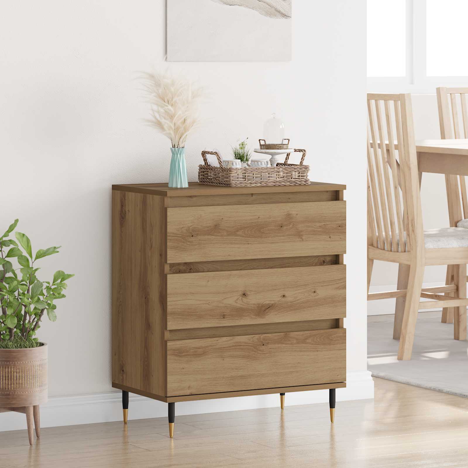 vidaXL Sideboard Artisan Oak 60 x 35 x 70 cm Engineered Wood 1