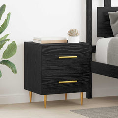 vidaXL Bedside Cabinet Black Oak 40 x 35 x 47.5 cm Engineered Wood 1
